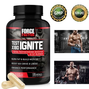Force Factor Test X180 Ignite Capsules - Build Muscle & Strength, Boost Vitality - Picture 1 of 16