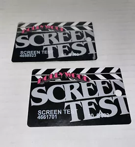 2 LOT Vintage Hollywood Casino Slot Card Aurora Illinois Screen Test Gamble Prop - Picture 1 of 5