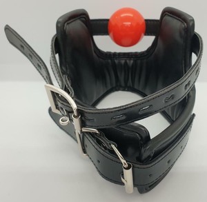 Halskorsett mit Ballknebel und Ringen Halsband Bdsm Bondage Fetish