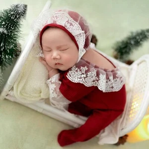 cute newborn baby girl outfit christmas holiday winter for photography - Picture 1 of 3