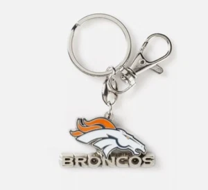 NFL Denver Broncos 3D TEAM LOGO METAL KEYCHAIN KEYRING - Picture 1 of 1
