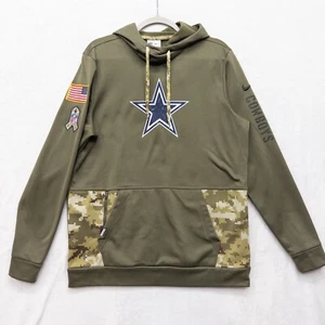 Felpa con cappuccio Dallas Cowboys Green Digit mimetica Salute To Service taglia media - Foto 1 di 5