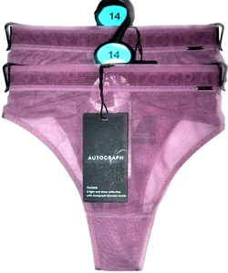 NEW M&S AUTOGRAPH THONG KNICKERS 2 PAIR SIZE 14 DUSTED MAUVE - BNWT - Picture 1 of 1