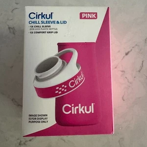 Cirkul Pink Sports Chill Sleeve & Comfort Grip Lid for 22oz Plastic Bottle - Picture 1 of 5