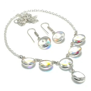 Rainbow Fire Topaz Gemstone Jewelry Set Handmade Beautiful Necklace Set ST 1052 - Picture 1 of 5