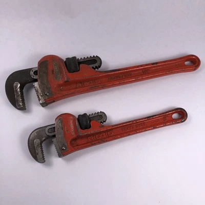 Ridgid 10 & 8 in. Straight Pipe Wrench for Heavy-Duty Plumbing USA Made - Image 1 of 4