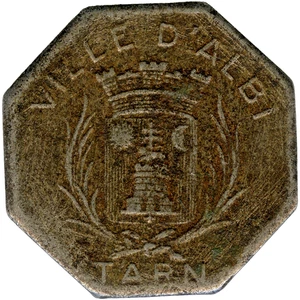 # ☆ FRANCE 1920 ☆ 10 CENT • VILLE DE ALBI (TARN) ☆ FRENCH EMERGENCY COIN ☆C9343 - Picture 1 of 4