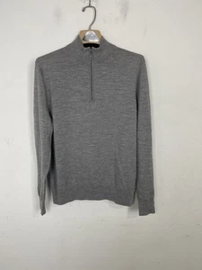 Brooks Brothers Pullover Herren mittelgrau Merinowolle leise Luxus minimal 1/2 Reißverschluss - Bild 1 von 8
