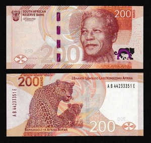 UNC Südafrika 200 Rand 2023 neue Serie Mandela & Leopard - Bild 1 von 2