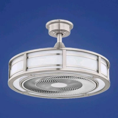 HDC Brette III 23 in. Integrated LED Indoor/Outdoor Brushed Nickel Ceiling Fan - Image 1 of 4