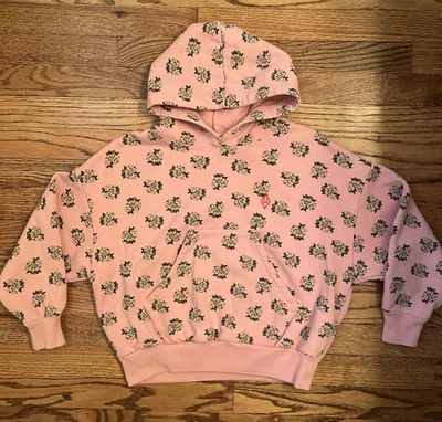 The Animals Observatory Girls Beaver Floral Pink Hooded Sweatshirt Size 6Y - Image 1 of 4