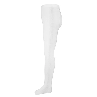 ewers Strumpfhose Mädchen Fest Seitenstreifen Silber Weiß Gr. 134-146 9-10 Jahre - Bild 1 von 4