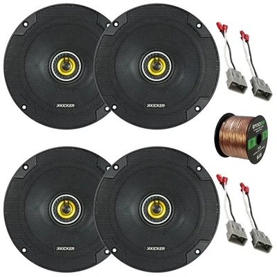 4x Altavoces coaxiales bidireccionales Kicker 6.5" 300 vatios pico + 2x arneses, cable de altavoz Foto 1 de 4