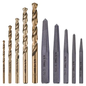 10 Pezzi Set Estrattore di Vite Easy Out e M35 HSSCO Set di Punte da Trapano Sinistro, Stra... - Foto 1 di 6