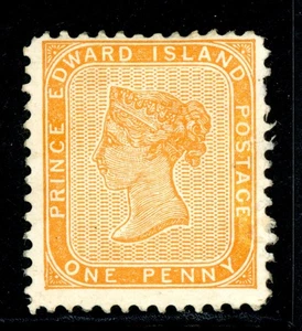 Canada 1862 Prince Edward Island PEI 1¢ Yellow Orange Perf 11½ Scott #4 MNH X88 - Picture 1 of 6