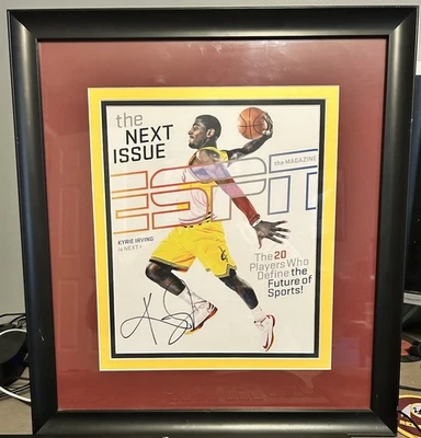 Foto firmada por Kyrie Irving enmarcada y autenticada Cavaliers Mavericks 18x20 certificado de autenticidad Foto 1 de 4