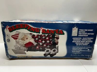 De colección TELCO Motionette Animado Durmiendo Papá Noel Roncando 1992 Probado en Caja Foto 1 de 4