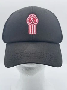 Kenworth Truckers Hat Black Adjustable Semi Cap One Size Black Red Logo - Picture 1 of 8