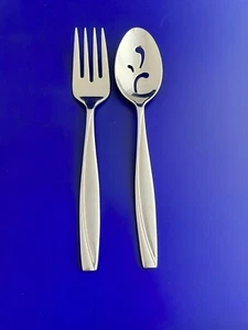 2 PIEZAS ONEIDA CAMLYNN CLEO TENEDOR DE CARNE FRÍA CUCHARA PERFORADA RANURADA - Imagen 1 de 6