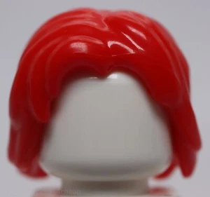 Lego Red Minifig Hair Mid Length Tousled with Center Part - Picture 1 of 3