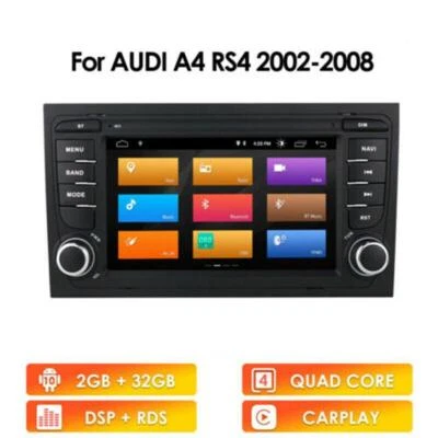 7" Android 10 2+32G Apple Carplay Stereo RDS DSP For AUDI A4 S4 B6 B7 RS4 - Image 1 of 4