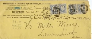 1885 Chicago Illinois Knisely & Miller Schiefer Blech Eisen Dachdecker - zwei 1ct Paare - Bild 1 von 1