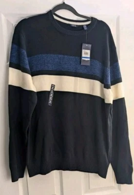 NWT IZOD Men's Sweater Striped Blue Long Sleeve Size XL/TG - Image 1 of 4