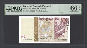 Portugal 500 Escudos 11-9-1997 P187a Uncirculated Grade 66 - Picture 1 of 2