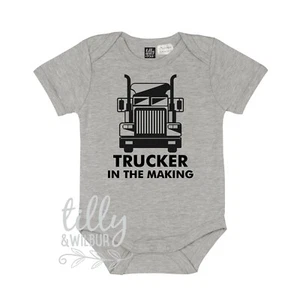Trucker In The Making Kenworth Mack Truck Pregnancy Announcement New Baby Gift - Picture 1 of 5