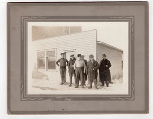 Antique Cabinet Photo Group of Intersting Men outside Cfse or Store c1900 - Picture 1 of 6