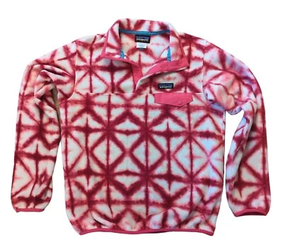 Patagonia Synchilla Snap T Fleece Pullover Diamond Dancer Pink Aztec Coat Small - Image 1 of 4