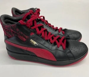 PUMA 35801201 Challenge High Tops Black Red Spatter Art sz 11 - Picture 1 of 17