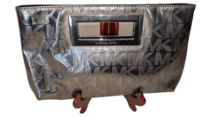 MICHAEL Michael Kors Berkeley Monogram Metallic Clutch in Gentle Used Condition! - Picture 1 of 9