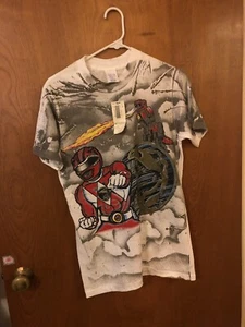 Vintage 1994 Power Rangers T Shirt Red Ranger Original RARE Small New With Tags - Picture 1 of 11