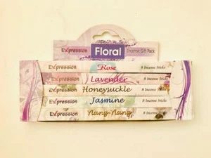 INCENSE STICKS GIFT PACK - FLORAL COLLECTION - 5 FRAGRANCES - 8 STICKS EACH - Picture 1 of 1