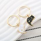 2PCS Stainless Steel Matching Cat Key Ring  Valentine's Day Gift