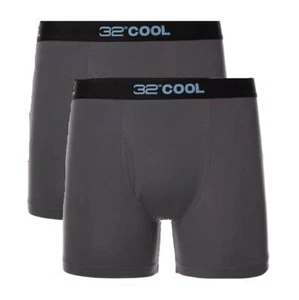 $55 32 Degrees Cool Men Underwear Gray Micro Stretch 2-Pack Boxer Briefs Size S - Picture 1 of 3