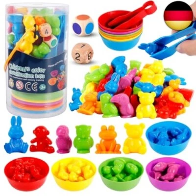 ZLPBAO Montessori Spielzeug Farben Lernen Ab 2 3 4 5 Jahre, 47 Stück Montessori