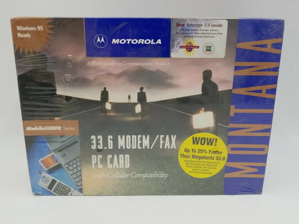 Motorola 33.6 Modem / Fax PC Card with Cellular Compatibility New Factory Sealed - Image 1 of 4