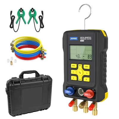 Medidor de colector digital HVAC probador de temperatura de presión de vacío herramienta de llenado de refrigerante Foto 1 de 4