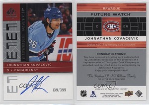2022 SP Authentic 2002-03 Retro Future Watch Johnathan Kovacevic Rookie Auto RC