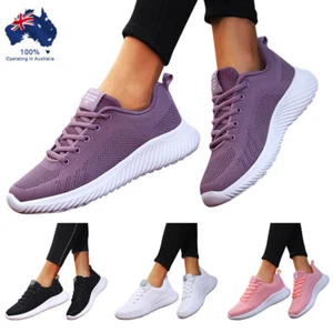 Women Breathable Walking Mesh Comfortable Lace Up Sneaker Casual Sport Shoes - Picture 1 of 16