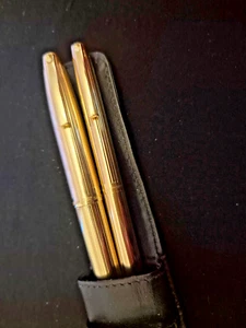 VINTAGE SHEAFFER 12K GOLD PLATED FOUNTAIN PEN (14K NIB) & PENCIL - POST FREE! - Picture 1 of 21