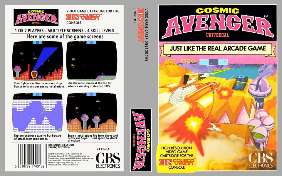 Cosmic Avenger ColecoVision  Cover Art Work + Game Box Only   - Image 1 of 1