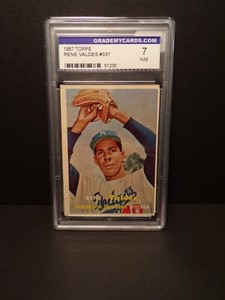 1957 Topps #337 Rene Valdes NM Brooklyn Dodgers Vintage