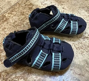 Robeez Baby Boy Shoes Sandals 3-6 Month Navy New - Picture 1 of 8