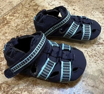 Robeez Baby Boy Shoes Sandals 3-6 Month Navy New - Image 1 of 4