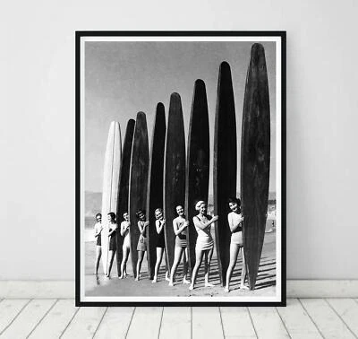 POSTERS EMPORIUM Surfing Vintage Retro Celebrities Poster Wall Art Print.