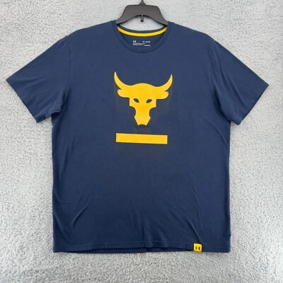 Camiseta Under Armour Hombre XL Azul Marino UA Project Rock Above The Bar Cuello Redondo Foto 1 de 4
