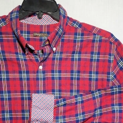 J. McLaughlin Plaid 100% Cotton Long Sleeve Button-down Mens Shirt Size XL - Image 1 of 4